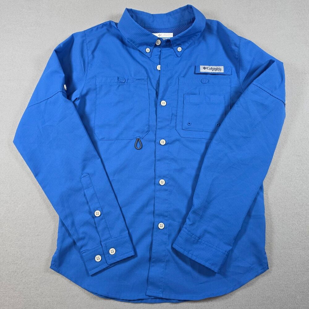 Columbia Tamiami Women's Shirt Size M Blue Long Sleeve Button Up Fishing Outdoor